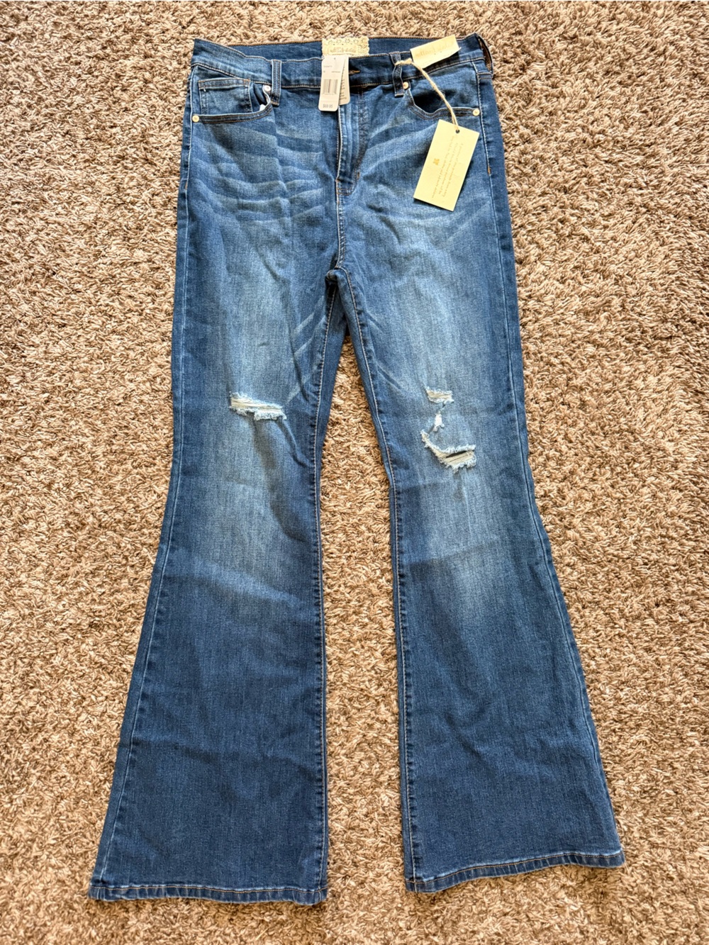Altar'd State Blue Distressed Flare Jeans